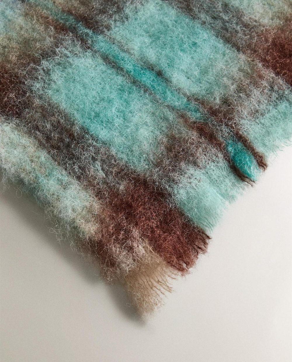 Zara Home - Шерстяной плед, голубой, 140x190 см