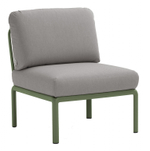 Модуль центральный пластиковый с подушками Nardi Komodo Elemento Centrale, агава, серый