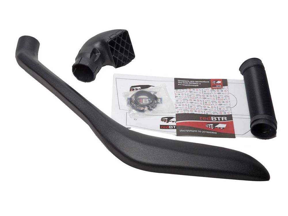 Шноркель УАЗ Патриот ударостойкий (установочный комплект, шаблон)