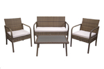 Набор мебели Лион арт.SFS011/1 коричневый, бежевый 1 уп. (стол+2кресла+диван ротанг кор., подушки беж.) "Garden story"