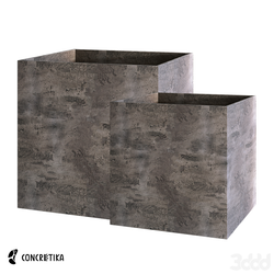 Кашпо CUBE CONCRETE GREY DARK 50 x 50 x 50