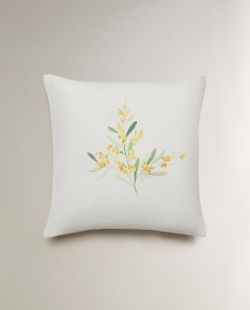 Zara Home наволочка декоративная из хлопка, молочный, 45x45 см