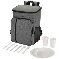 Рюкзак-холодильник для пикника Tundra с набором столовых приборов, изготовленный из переработанных материалов согласно станда