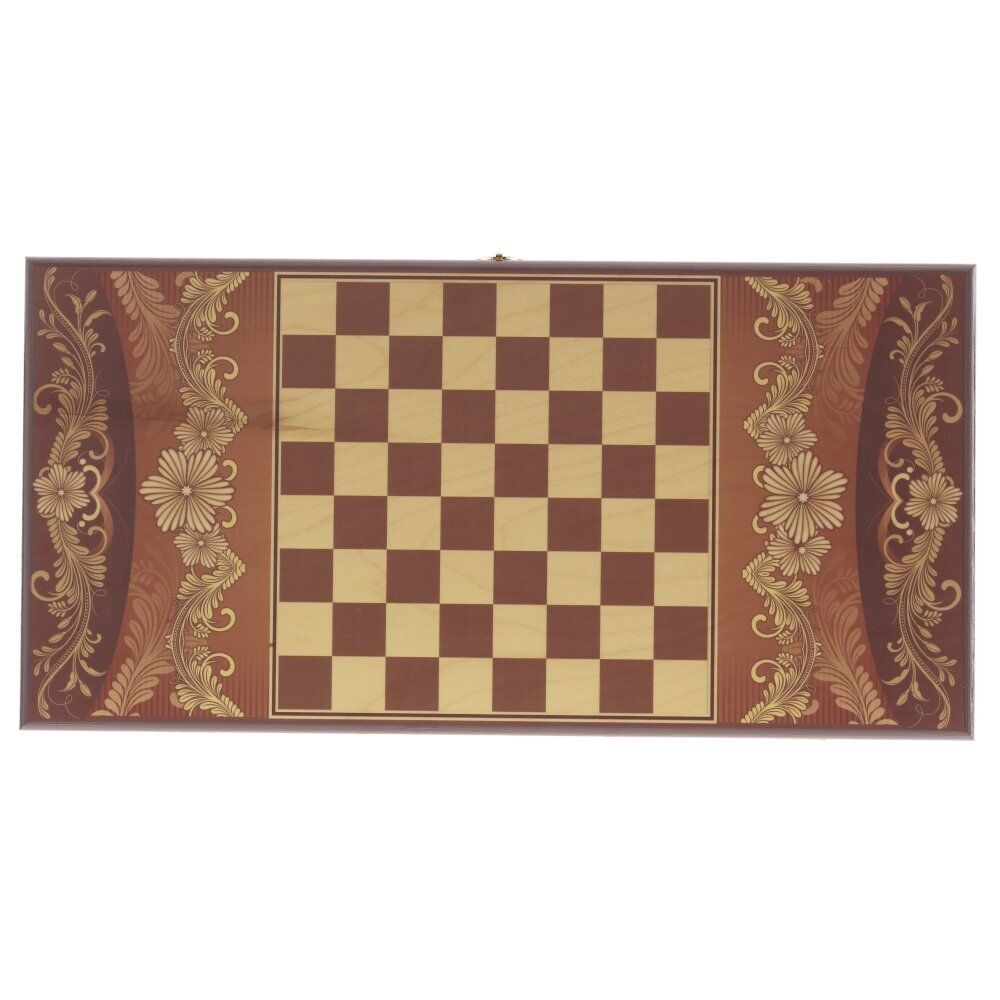 GAEM Игра настольная 2 в 1 ( шашки, нарды) "Узор", L50 W25 H4 см