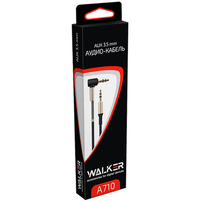 Кабель 3.5 Jack (M) - 3.5 Jack (M) WALKER WCA-710 1m угловой Black
