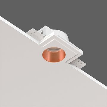 Встраиваемый гипсовый светильник для установки в потолках из гипсокартона LED MR16 GU10 / модуль LED MR16 SN 204 белый/медь Quasar 55 Copper Stellanova