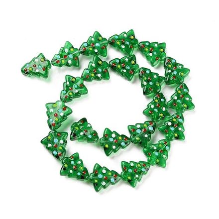 Бусина "Елочка" 16мм, стекло