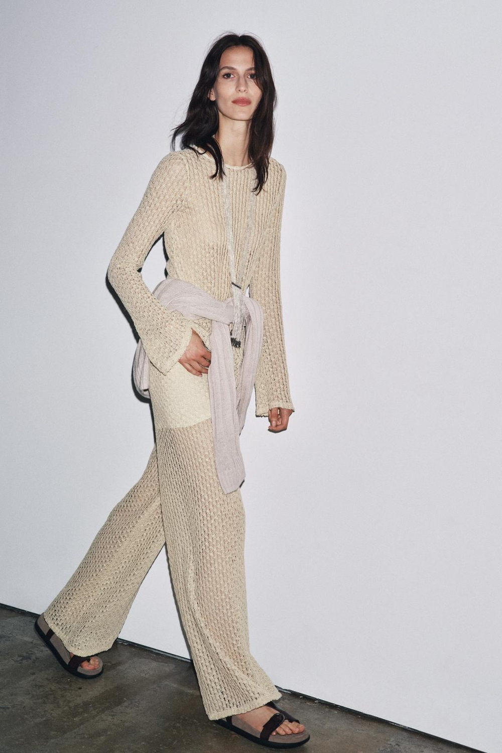 ZARA ТОП-ТУНИКА С МЕТАЛЛИЗИРОВАННОЙ НИТЬЮ, ЗОЛОТИСТЫЙ