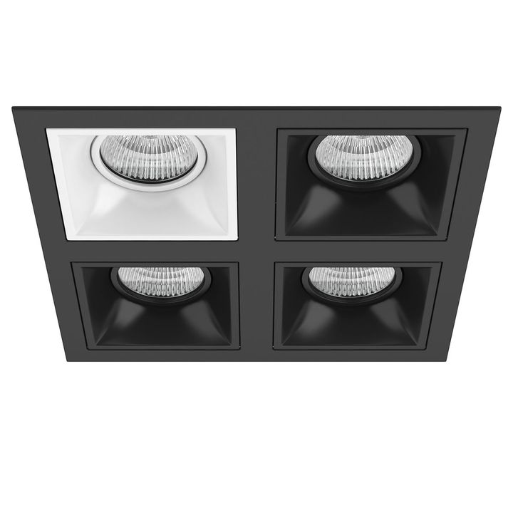 Комплект из светильников и рамки Lightstar Domino Quadro (214547+214506+214507+214507+214507) D54706070707