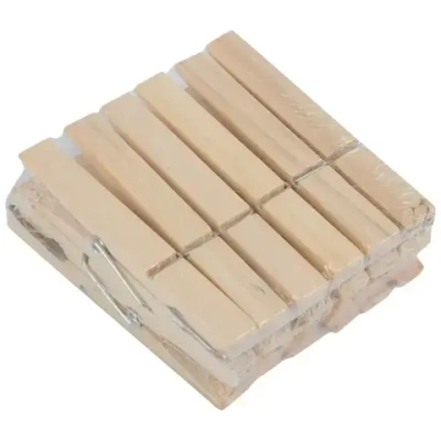 Набор прищепок деревянных, 12 шт