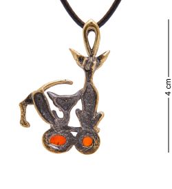 AM-3382 Подвеска «Коты Сфинксы» (латунь, янтарь)