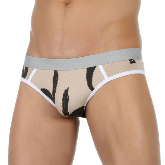 Мужские трусы джоки бежевые с принтом Van Baam