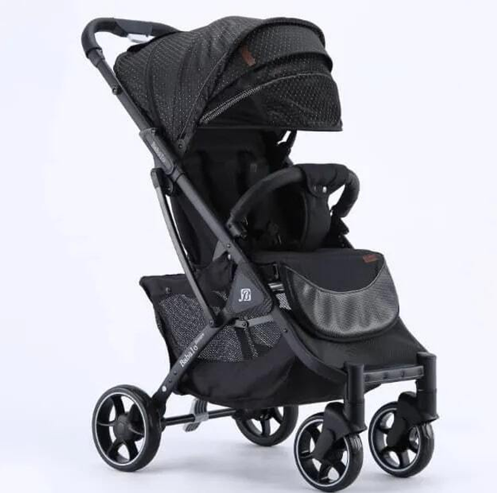 Коляска прогулочная Babalo 2022 Звезда текстиль на чёрной раме с сумкой