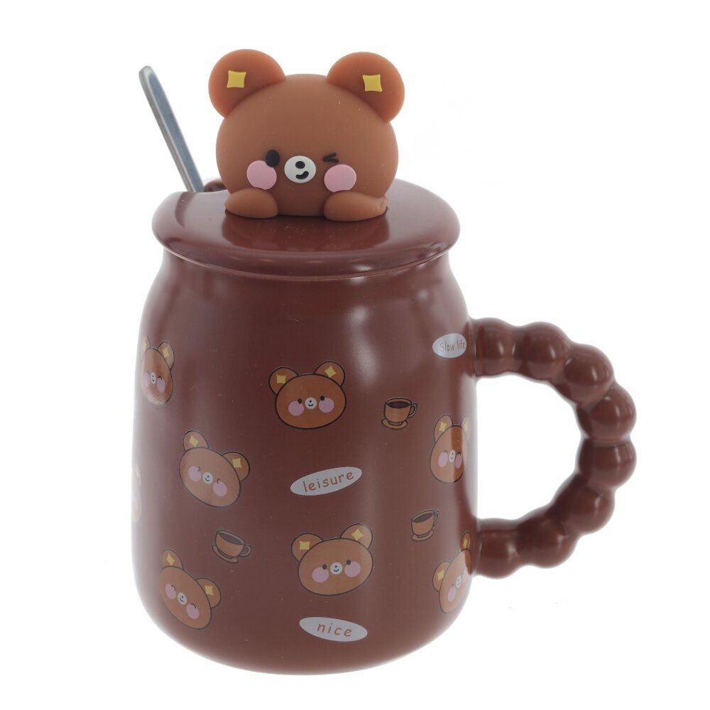 GAEM Кружка с крышкой и ложкой, 500 мл, L13 W9 H15,5 см, 2в.