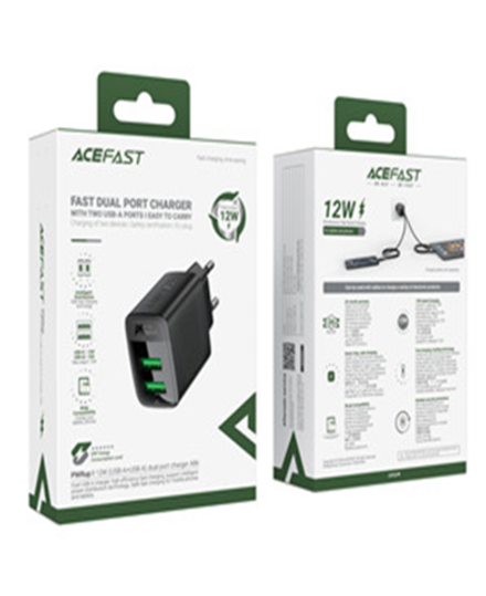 A86 12W (USB-A+USB-A) dual port charger (EU)