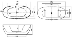 Акриловая ванна Aquanet Family Sweet 170x78 155778-MW