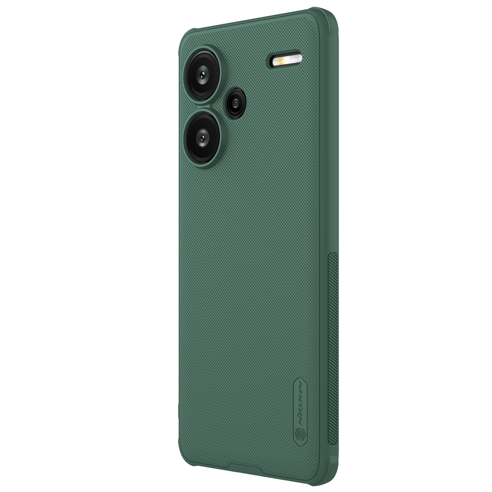 Усиленный двухкомпонентный чехол зеленого цвета (Deep Green) от Nillkin для Xiaomi Redmi Note 13 Pro+ Плюс 5G, серия Super Frosted Shield Pro