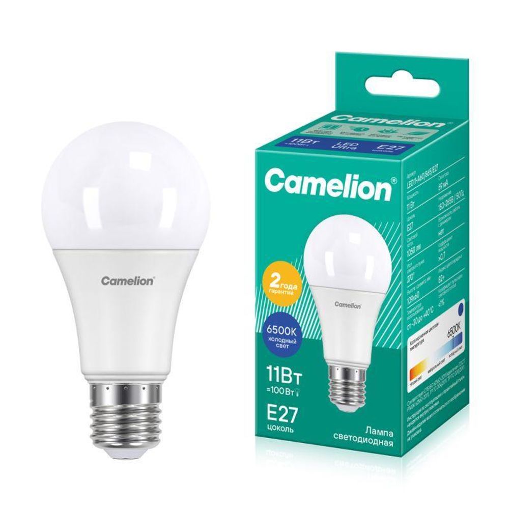 Лампа светодиодная LED11-A60/865/E27 11Вт грушевидная 220В Camelion 12651