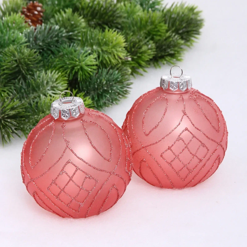 Набор шаров «Загадка» 10 см (в наборе 2 шт), Розовое золото