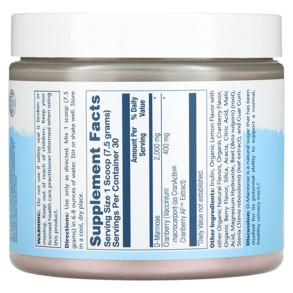 Solaray, D-манноза с порошком CranActin, 2000 мг, 226 г (8 унций)