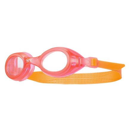 Очки для плав. дет. TYR Aqua Blaze Kids, LGKTKSTP-685, ПРОЗРАЧНЫЕ линзы, оранжевая опр.