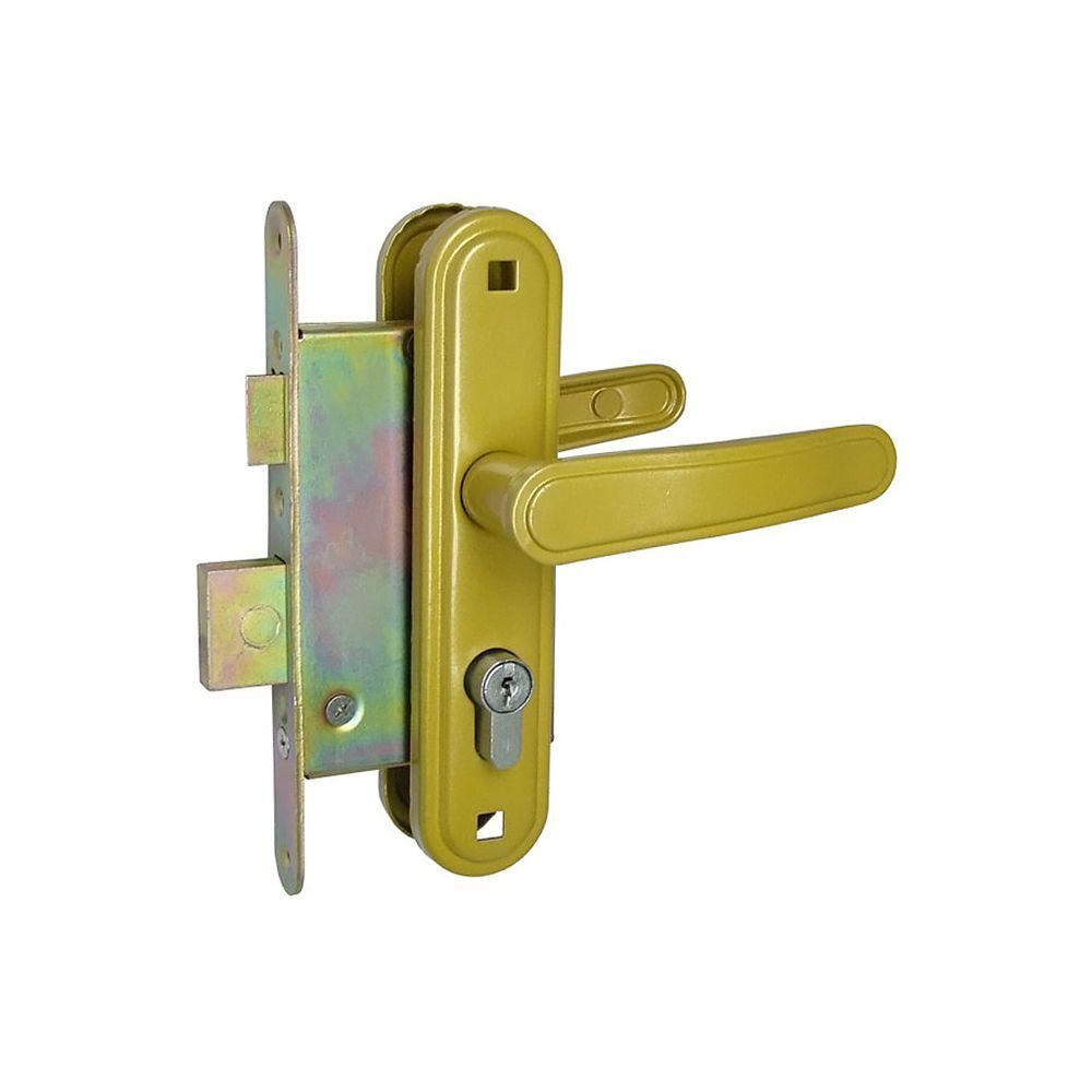 Замок врезной Зенит, ЗВ4-3.03, 00-00000493, ручка в комплект, цилиндровый, золот