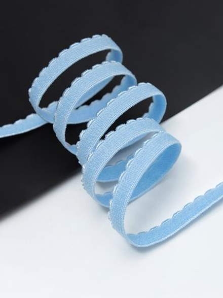 Резинка бельевая ажурная голубая ширина 8 мм с учётом фестона Млечный Путь Lauma (Латвия)