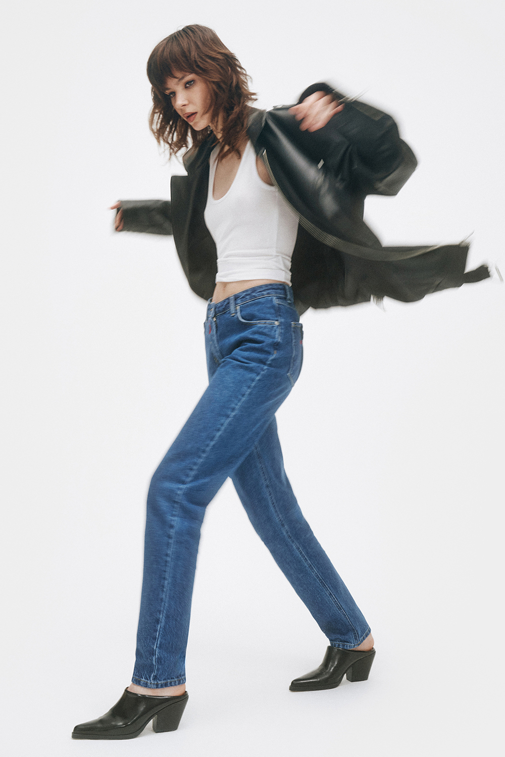 Джинсы женские узкие синего цвета Woman Jeans Slim Dark blue