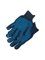 Перчатки х/б с ПВХ 6 нитей, 10 класс, точка, черные