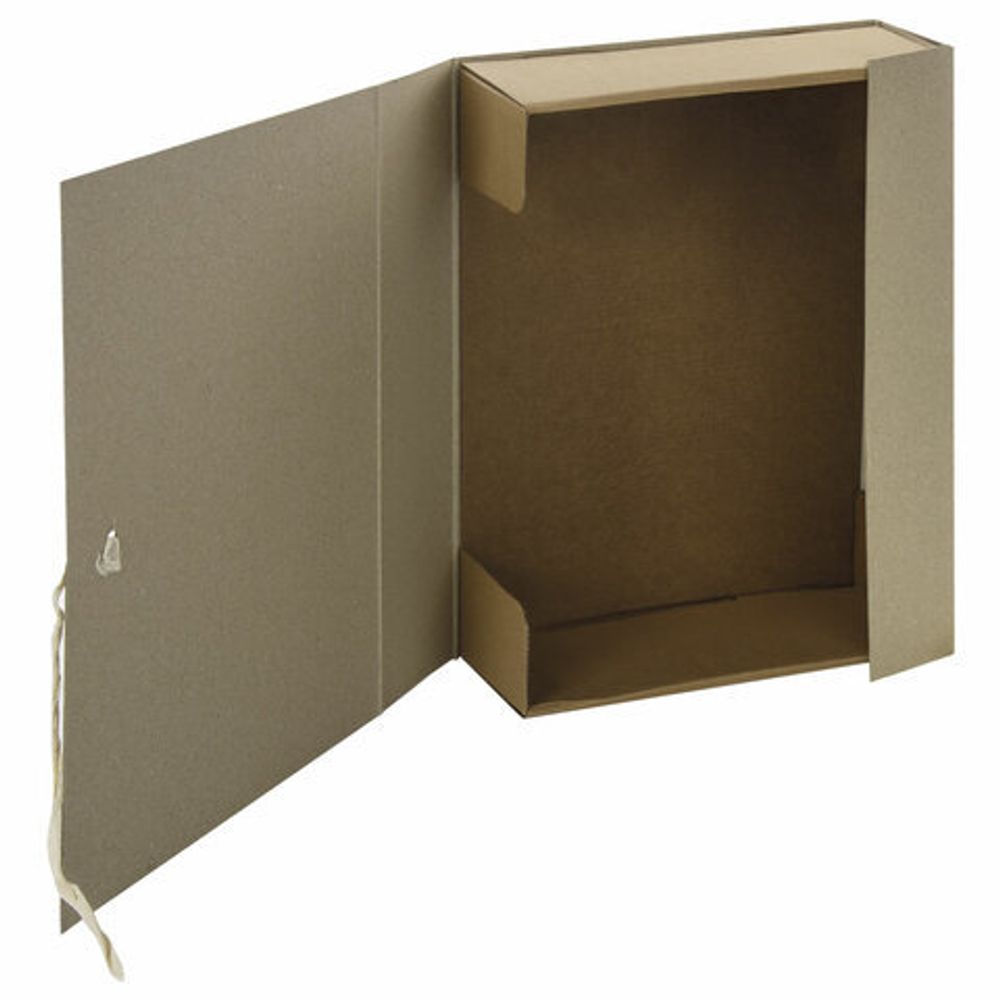 Короб архивный STAFF, А4 (240х330 мм), 70 мм, 2 завязки, переплетный картон, до 600 листов, 111955