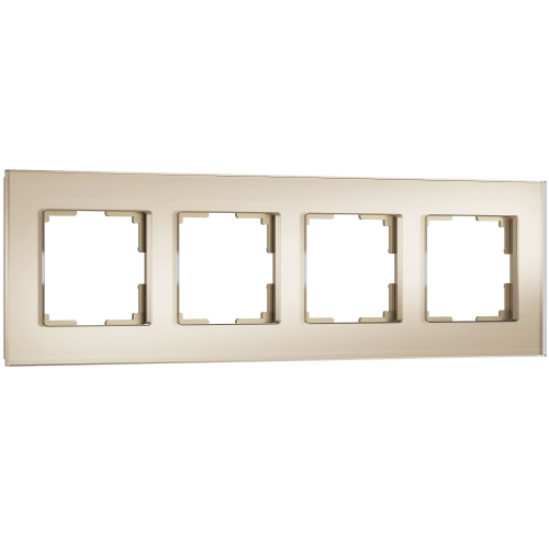 Рамка из стекла на 4 поста Senso шампань soft-touch W0043111