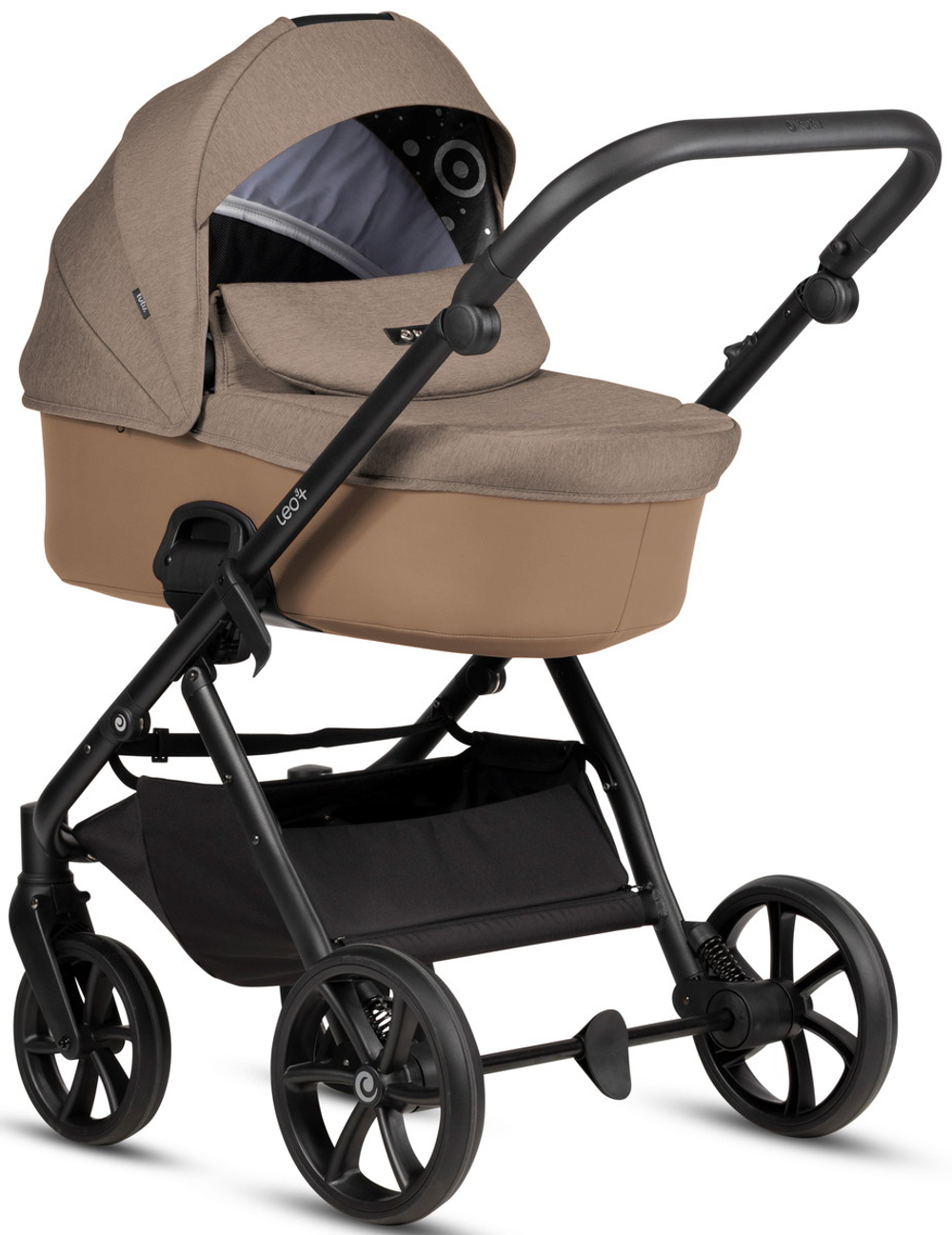 Детская коляска Tutis Leo 3 Plus 4 в 1 с автокреслом Elo Lux EduSky Black и базой 1582262 Towny