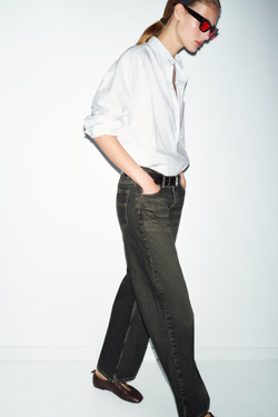 ZARA РУБАШКА ИЗ ПОПЛИНА С КАРМАНОМ, БЕЛЫЙ