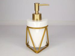 Дозатор для жидкого мыла на подставке SAVANNA «Геометрика», (Золотой) 250 мл