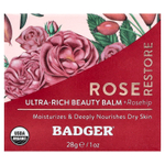 Badger, ультранасыщенный бальзам для красоты + шиповник, роза, 28 г (1 унция)