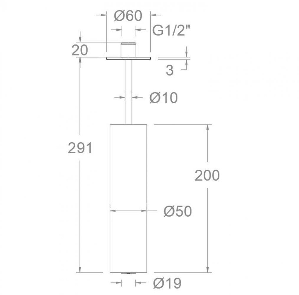 Тропический душ потолочный цилиндр HYDROTHERAPY BV10RT200