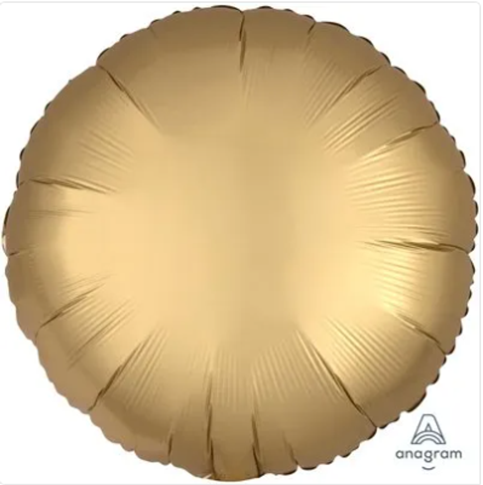 AN шар круг 18" / 45 см Сатин Gold Sateen золотой сатин (БГ-15)