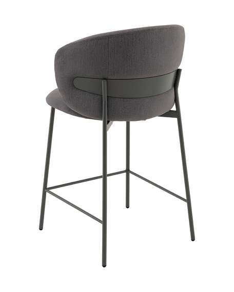 Стул полубарный Блейз велюр серый, каркас серый