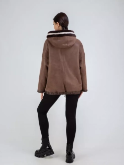 Дубленка натуральная с капюшоном двухсторонняя