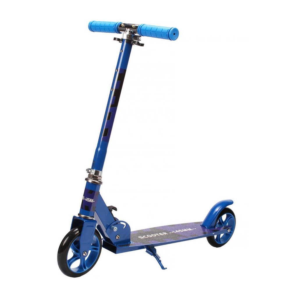 Самокат 2х-колес металл,р-р колеса PU 140мм, диски пластик, ручка металл,регулир.по высоте, складной