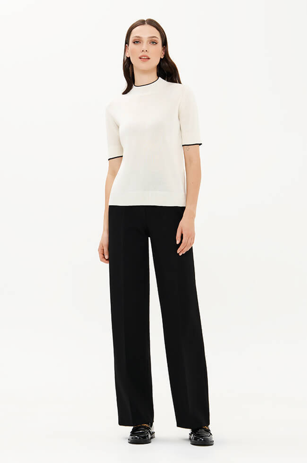 23374 Джемпер женский (молочный / черный)