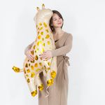 Шар (45''/114 см) Фигура, Жираф, Бежевый/Золото, 1 шт.