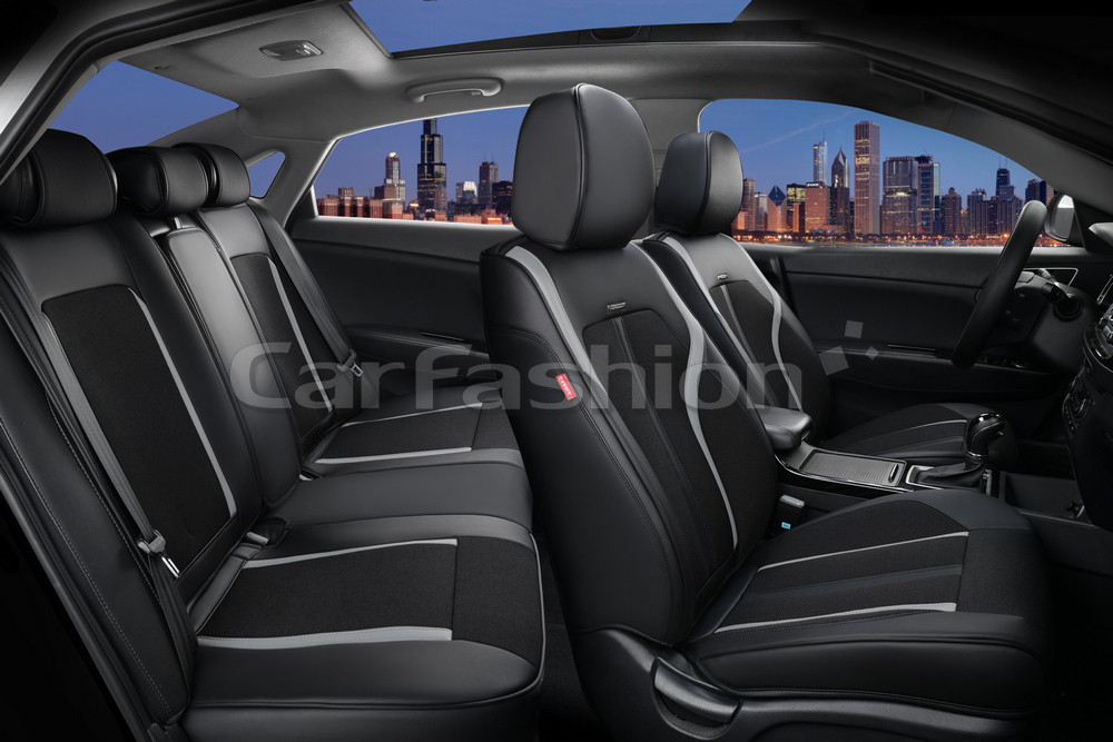 Чехлы на сидения CarFashion каркас 5D«CORRIDA PLUS» 27020 -Экокожа черный/черный/серый