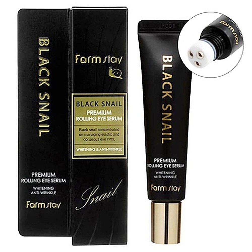 Farm Stay Black Snail Premium Rolling Eye Serum антивозрастная сыворотка для кожи вокруг глаз с муцином черной улитки