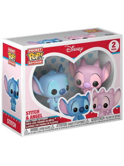 Набор брелоков Funko Pocket POP! Disney Lilo & Stitch Stitch & Angel 2шт 36370 / Фигурка-брелок Фанко по мотивам мультфильма "Лило и Стич", Стич и Энджил