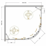 Душевой уголок Cezares Molveno 110x120 RH-22-120/110-C-GM-IV стекло прозрачное/профиль матовая оружейная сталь