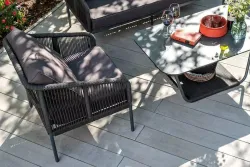 "Канны" лаунж-зона 4-местная плетеная из роупа (веревки), цвет темно-серый