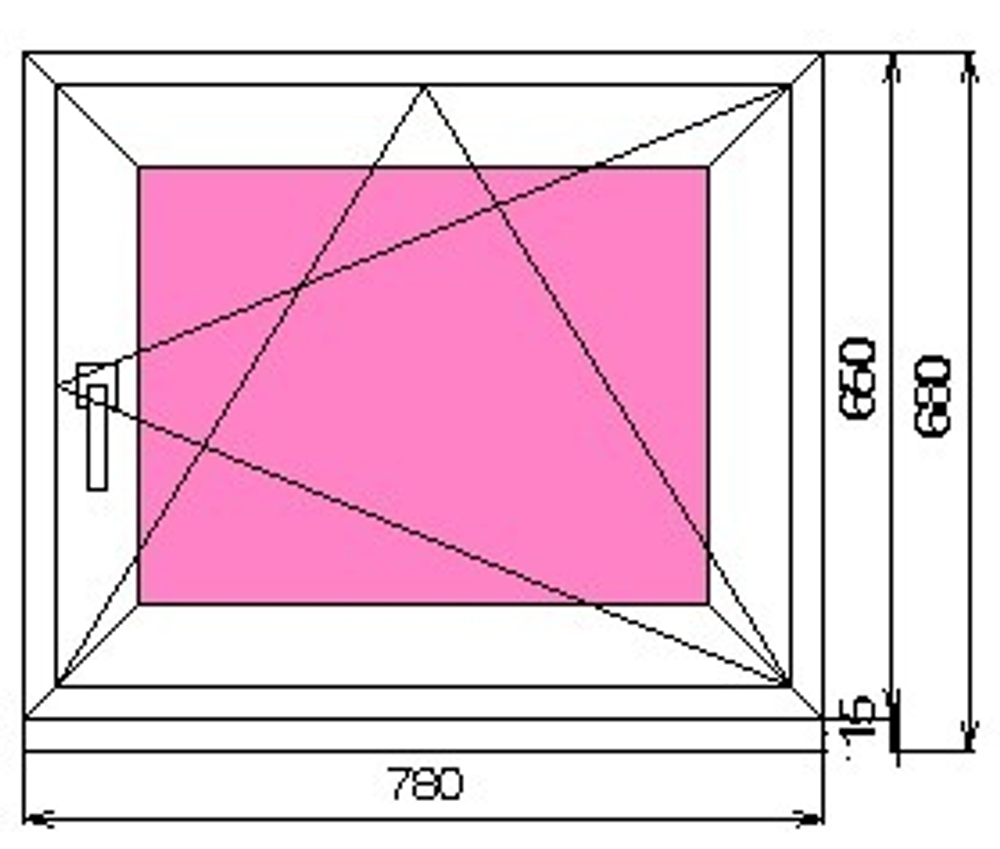 Пластиковое окно 650 х 780 ТермА Эко