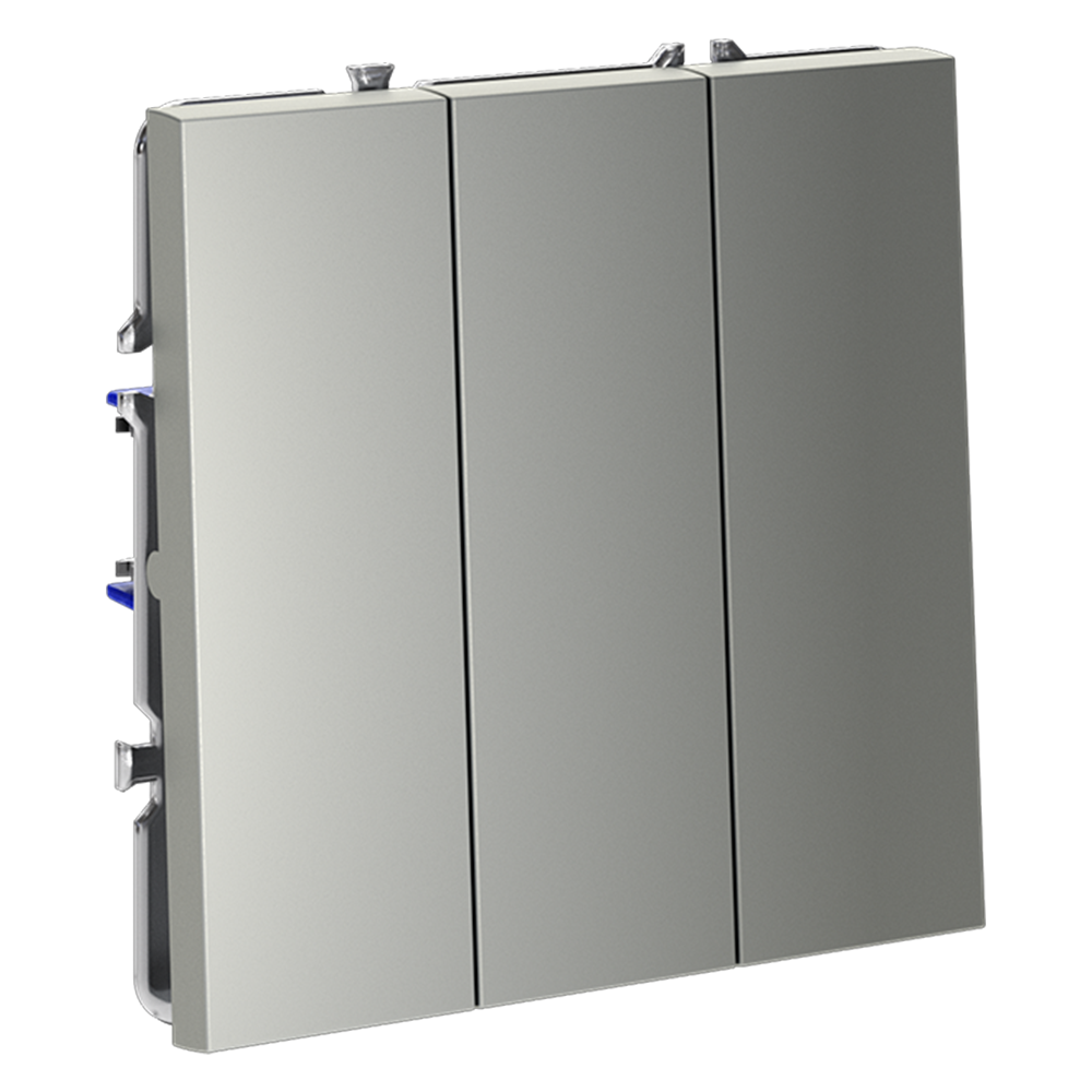 Выключатель встраиваемый трехклавишный 10А, (сталь) Voltum S70 VLS030105