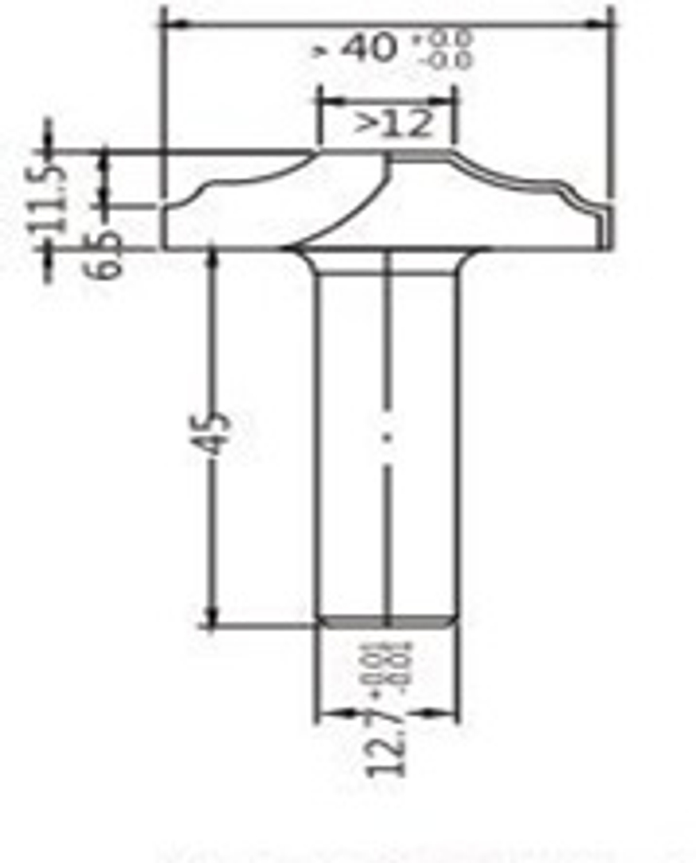 Фреза алмазная филеночная D.40x11,5x56,5 S.12 Z=2